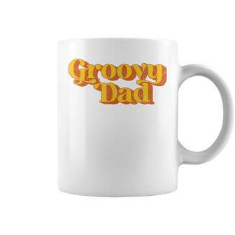 Mens Retro Groovy Dad Funny Vintage 70S Party Matching Costume Coffee Mug - Seseable