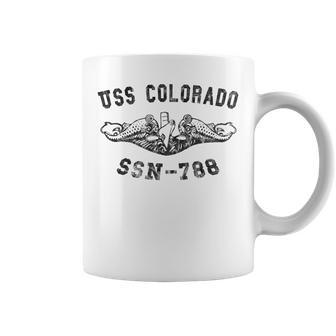 Mens Uss Colorado Ssn-788 Attack Submarine Badge Vintage Coffee Mug - Seseable