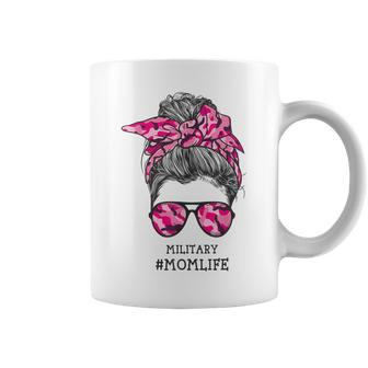 Military Mom Life With Pink Camouflage Pattern Coffee Mug | Mazezy
