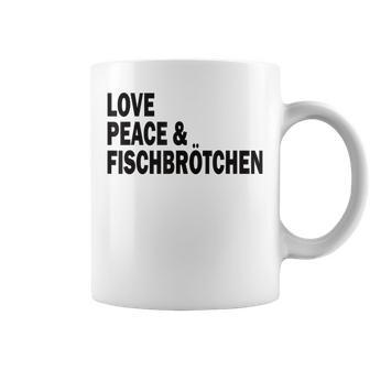Moin Fischbrötchen Love Peace Norddeutsch Plattdeutsch Tassen - Seseable