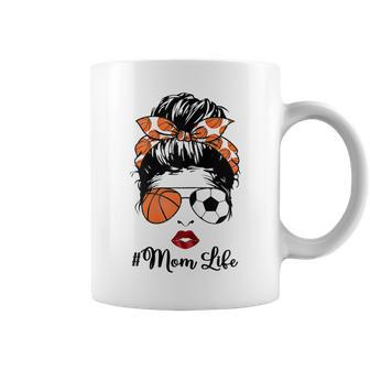 Mom Life Basketball Soccer Mom Bandana Mothers Day Messy Bun Gift For Womens Coffee Mug | Mazezy UK