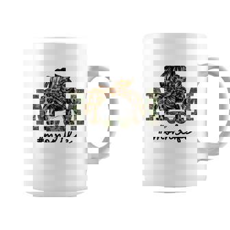 Mom Life Messy Bun Hair Camouflage Mothers Day Coffee Mug - Thegiftio