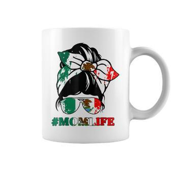 Mom Life Messy Bun Mexican Flag Cinco De Mayo Mothers Day Coffee Mug | Mazezy