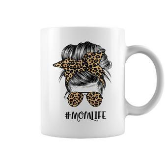 Mom Life Mom Gifts Leopard Messy Bun Graphic For Women Coffee Mug | Mazezy
