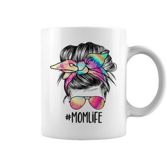 Mom Life Rainbow Leopard Messy Bun Graphic For Women Coffee Mug - Thegiftio UK