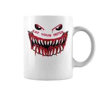 Monster Face Eat Your Protein August Coffee Mug | Mazezy