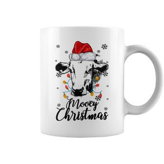 Mooey Christmas Santa Xmas Lights Funny Gifts For Cow Lover Coffee Mug | Mazezy