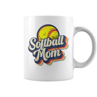 Mothers Day 2023 Softball Mom Retro Vintage Funny Mom Life Coffee Mug | Mazezy
