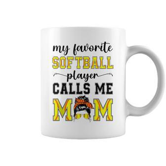 Mothers Day My Favorite Softball Player Calls Me Mom Coffee Mug - Thegiftio UK