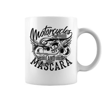 Motorcycles And Mascara | Cute Makeup Motor Lover Gift Coffee Mug - Seseable