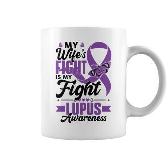 My Wifes Fight Is My Fight Lupus Awareness Month Husband Coffee Mug | Mazezy