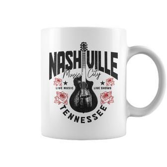 Nashville Tennessee Guitar Vintage Country Music City Coffee Mug | Mazezy