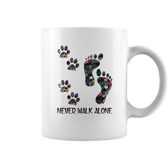 Never Walk Alone Day Truck Shamrock Paw Dog Flower Dog Friends Dog Lover Coffee Mug - Thegiftio UK