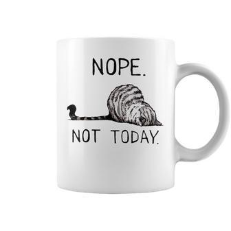 Nope Not Today Funny Lazy Cat For Men Women Mom Kid Dad Coffee Mug | Mazezy