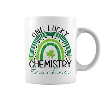 One Lucky Chemistry Teacher St Patricks Day Teacher Rainbow Coffee Mug - Seseable