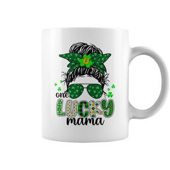 One Lucky Mama St Patricks Day Mom Mother Shamrock Bleached  Coffee Mug