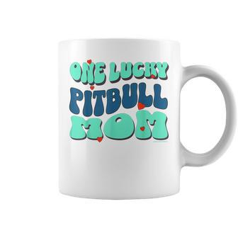 One Lucky Pitbull Mom - Pitbull Dog Mom Coffee Mug | Mazezy
