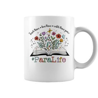 Para Life Paraprofessional Flower Teacher Back To School Coffee Mug - Seseable