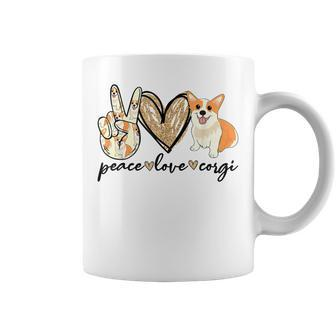 Peace Love Corgi Funny Dog Mom Mothers Day Gift Corgi Lover Coffee Mug | Mazezy