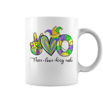 Peace Love King Cake Funny Mardi Gras Party Carnival Gifts V5 Coffee Mug - Seseable