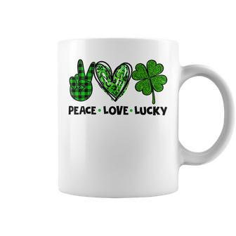 Peace Love Luck Lucky Clover Shamrock St Patricks Day Coffee Mug - Thegiftio UK