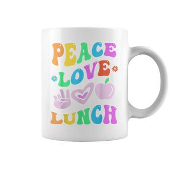 Peace Love Lunch Lady Retro Cafeteria Groovy Back To School Coffee Mug - Thegiftio UK