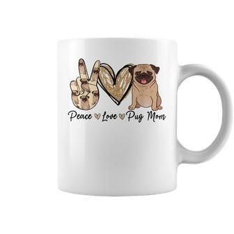 Peace Love Pug Mom Funny Dog Mom Puppy Lover Mothers Day Coffee Mug - Thegiftio UK