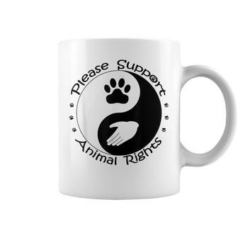 Please Support Animal Rights Pet Rescuer Paw Yin Yang Adopt Coffee Mug | Mazezy