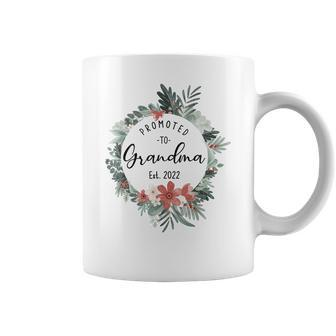Promoted To Grandma Est 2022 Women Flower First Time Grandma Coffee Mug - Thegiftio UK