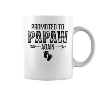 Promoted To Papaw Again Vintage Fathers Day For Dad Coffee Mug - Seseable