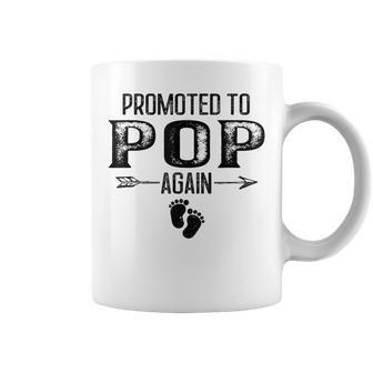 Promoted To Pop Again Vintage Fathers Day For Dad Coffee Mug - Seseable