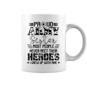 Proud Army Sister T Military Sister Protects Me Coffee Mug | Mazezy
