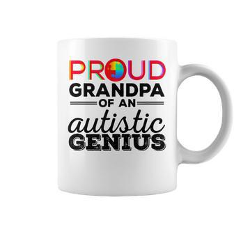 Proud Grandpa Of An Autistic Genius Autism Awareness T Coffee Mug | Mazezy