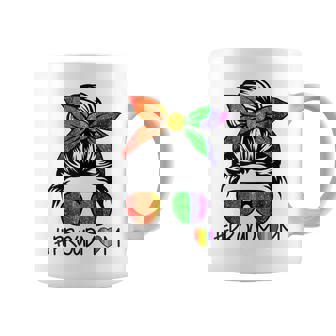 Proud Mom Lgbt Gay Pride Support Lgbtq Parade Messy Hair Bun Coffee Mug - Thegiftio