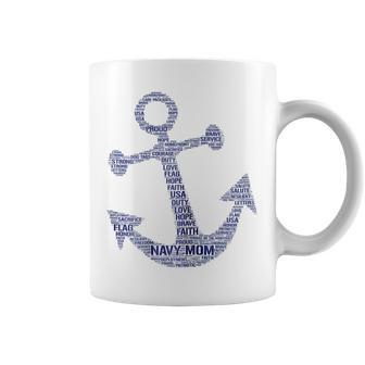 Proud Navy Mom Anchor Gift For Womens Coffee Mug | Mazezy