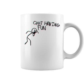 Quit Having Fun Quit Having Fun Stickman Coffee Mug | Mazezy