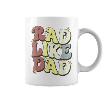 Rad Like Dad Retro Groovy Fathers Day Funny Dad Jokes Daddy Coffee Mug - Thegiftio UK
