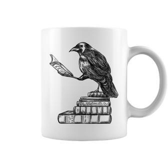 Raven Raven Reading Poetry Lover Raven Coffee Mug | Mazezy