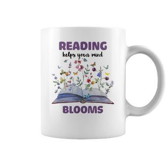 Reading Helps Your Mind Blooms Coffee Mug - Seseable