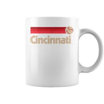 Red Cincinnati Baseball Softball City Ohio Retro Cincinnati Coffee Mug - Seseable