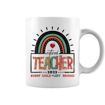 Retired Teacher 2023 Rainbow Leopard Not My Problem Anymore Coffee Mug - Seseable