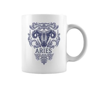 Retro Aries Zodiac Retro Vintage Birthday Aries Sign Coffee Mug - Seseable