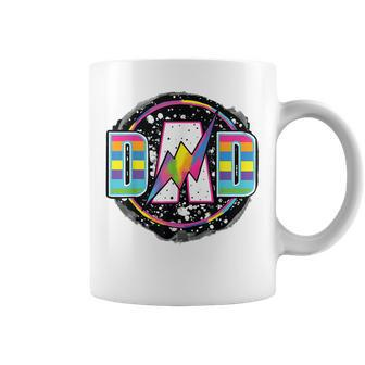 Retro Dad Lightning Bolt Rainbow Fathers Day Vintage Coffee Mug - Thegiftio UK