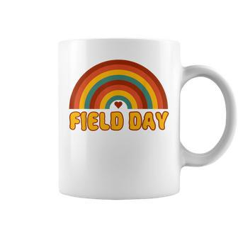 Retro Field Day Yellow Rainbow Field Day Teachers Kids Coffee Mug | Mazezy