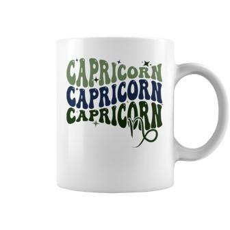 Retro Groovy Capricorn Zodiac Sign Coffee Mug | Mazezy