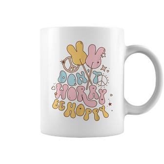 Retro Groovy Easter Bunny Happy Easter Dont Worry Be Hoppy Coffee Mug | Mazezy