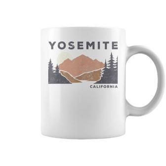 Retro Yosemite California Established 1890 National Park Coffee Mug | Mazezy