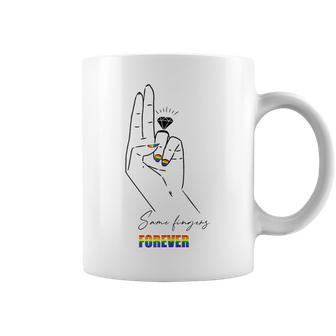 Same Fingers Forever Bride Lgbt Engaged Gay Bachelorette Coffee Mug - Thegiftio UK