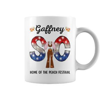 Sc Gaffney South Carolina Peach Festival Us Flag Letters P Coffee Mug | Mazezy