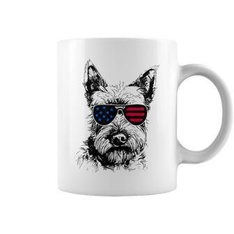 Scottish Terrier Dog 4Th July America Usa Flag Coffee Mug | Mazezy